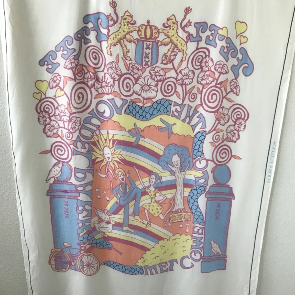 Scotch & Soda Vondelpark Artwork Graphic Printed Scarf O/S Amsterdam Artsy Music